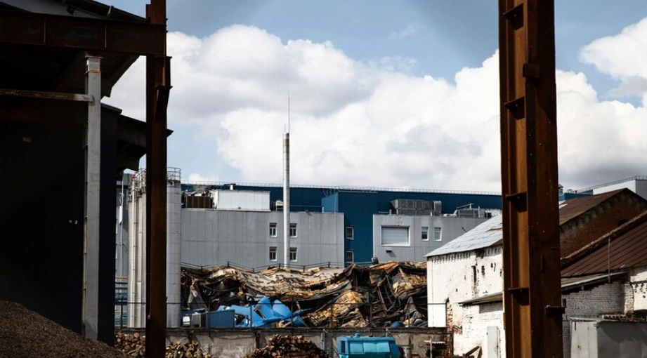 Collapsed commercial building and debris, illustrating storm damage restoration for San Diego properties.